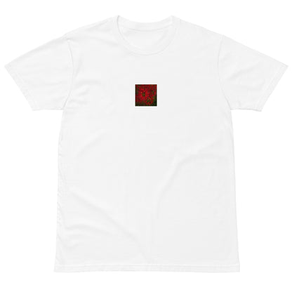 Red Spider Lily Botanical Art – Unisex Premium T-Shirt, White, Front View