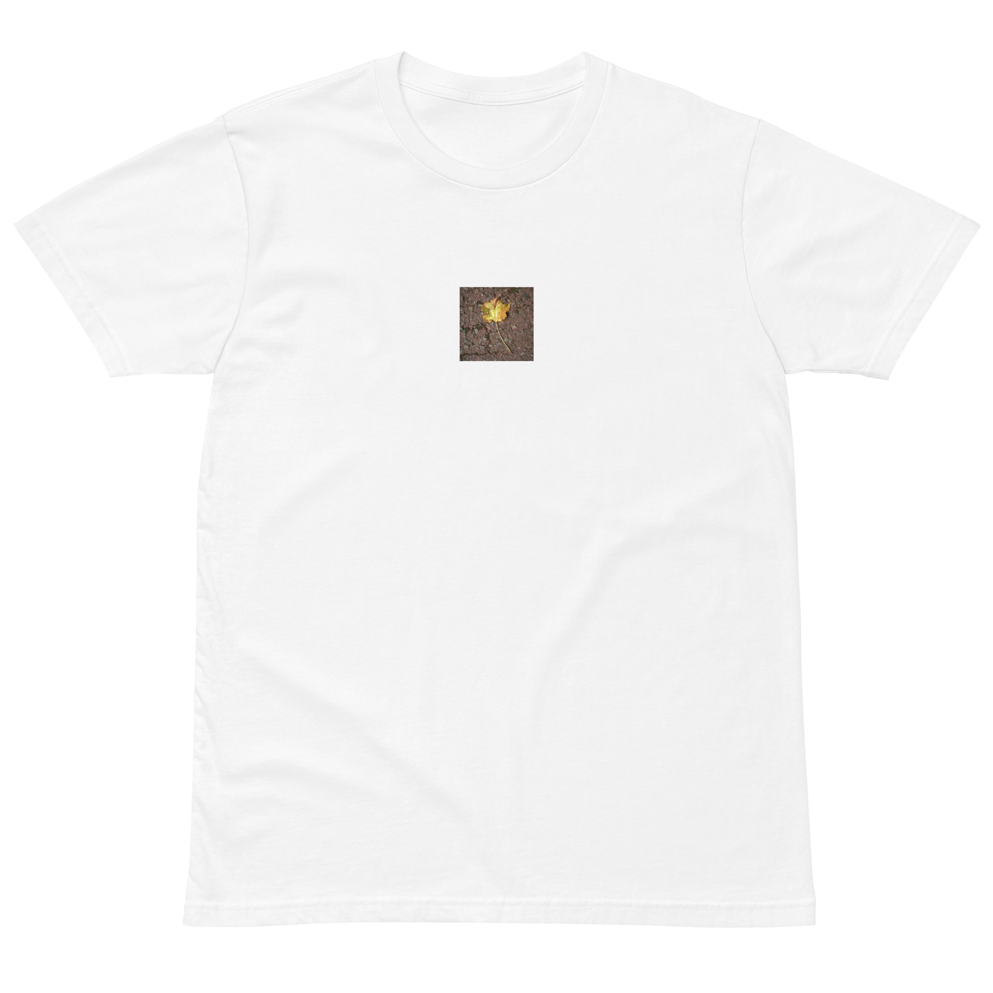 Maple Leaf Botanical Art – Unisex Premium T-Shirt, White, Front View