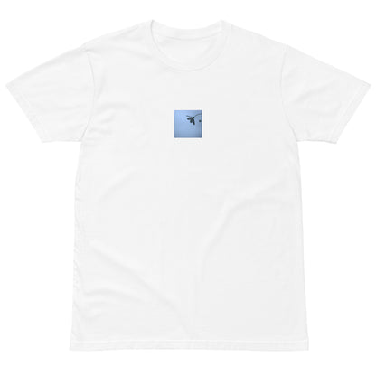 Cosmos Flower Botanical Art – Unisex Premium T-Shirt, White, Front View