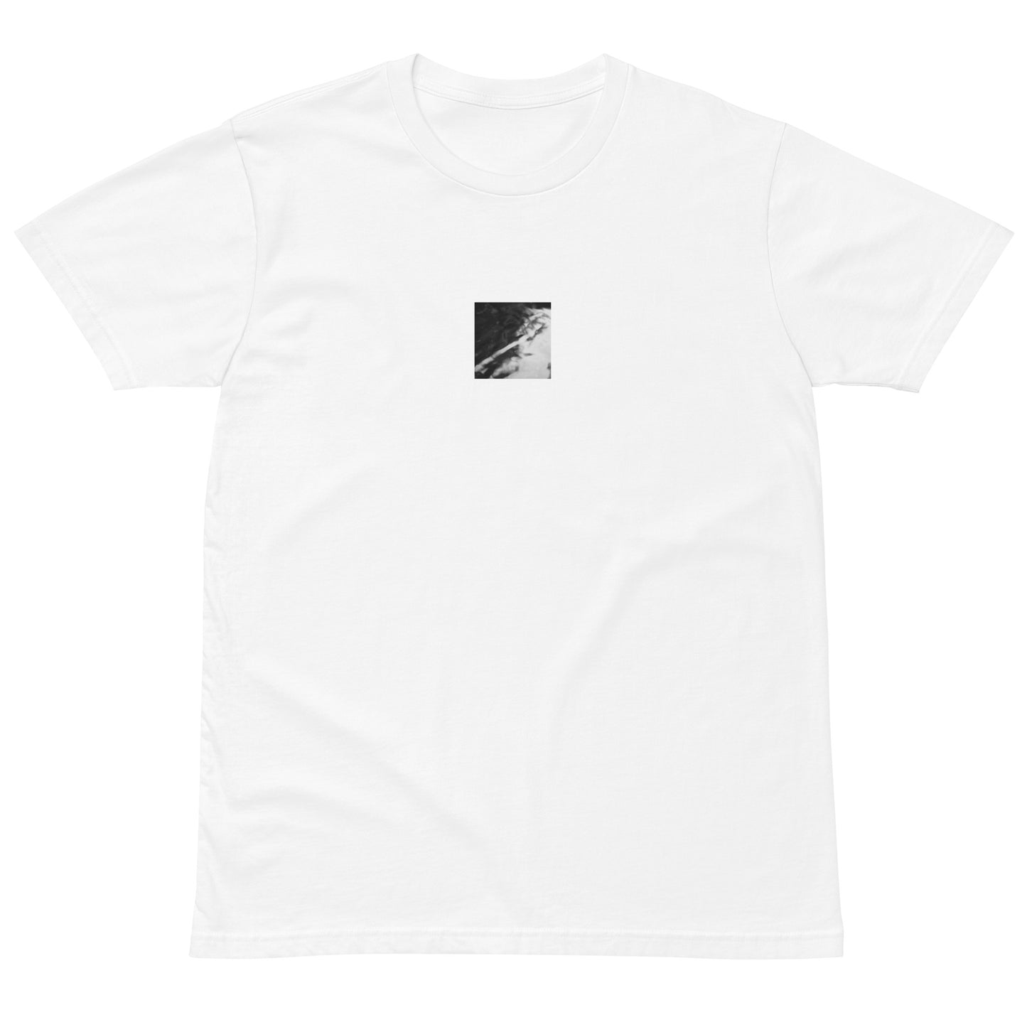 River Surface Botanical B&W Art – Unisex Premium T-Shirt, White, Front View