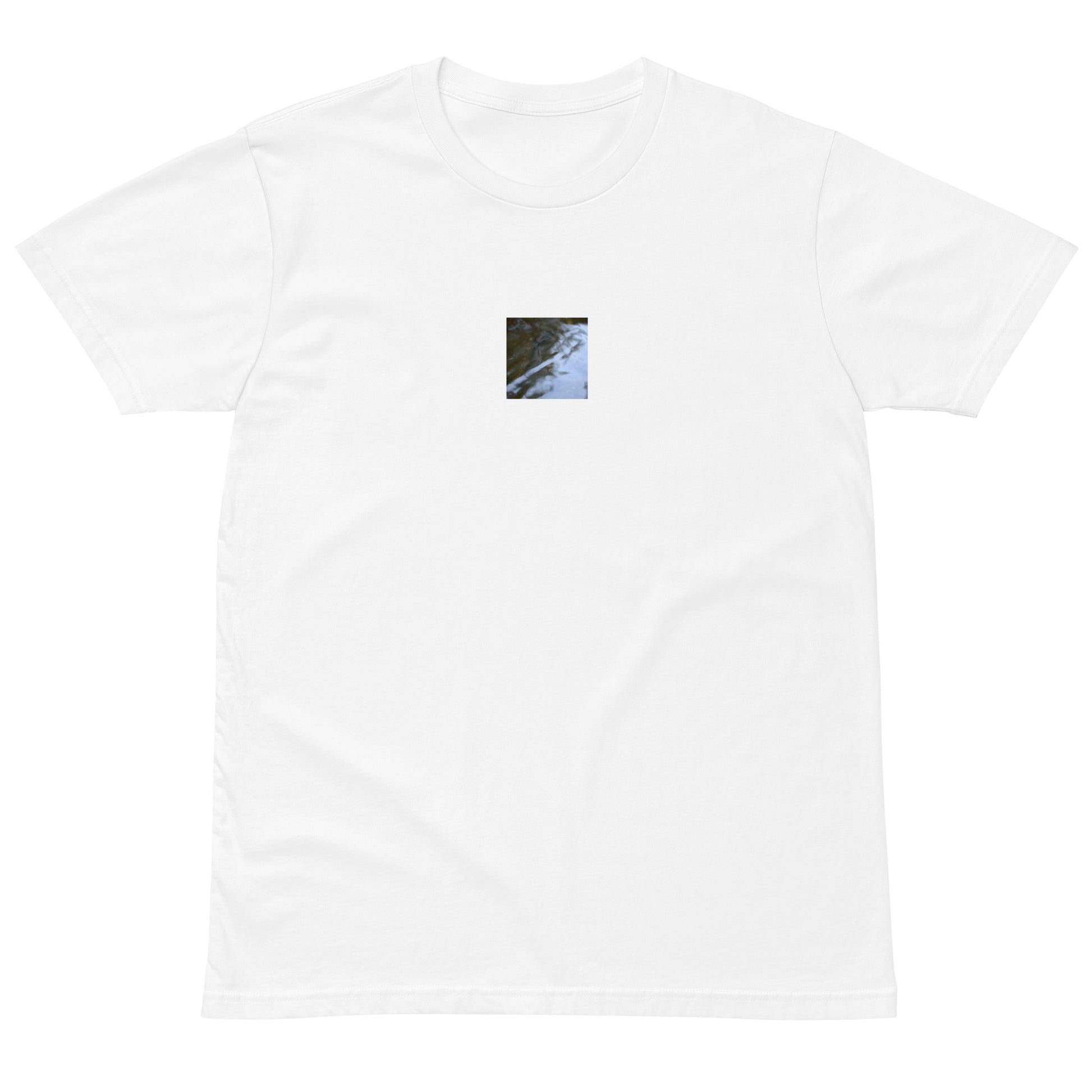 River Surface Botanical Art – Premium T-Shirt, White, Front View