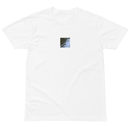 River Surface Botanical Art – Premium T-Shirt, White, Front View