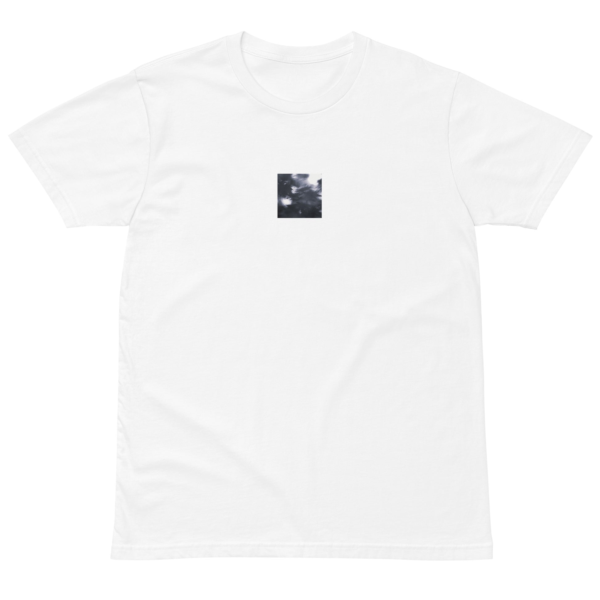 Maple Abstraction Botanical B&W Art – Premium T-Shirt, White, Front View
