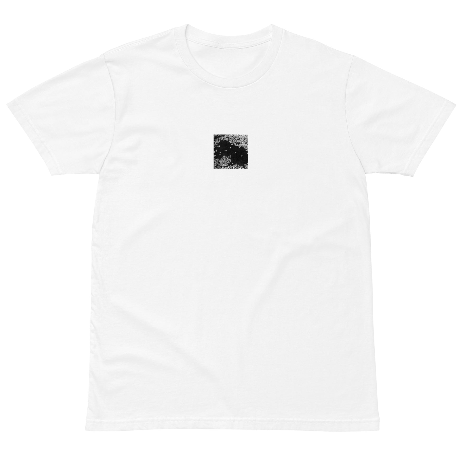 Cherry Blossoms (B&W) Art – Premium T-Shirt, White, Front View