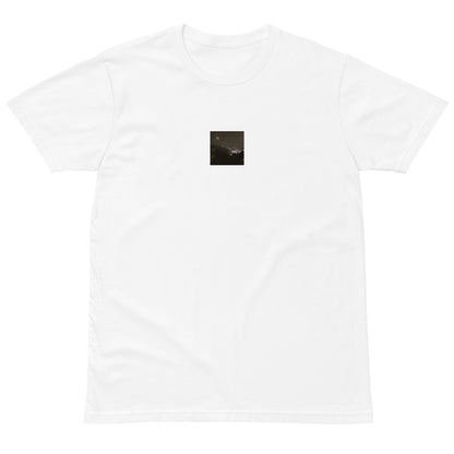 Light Rays through Clouds (B&W) - Premium T-Shirt, White, Front View