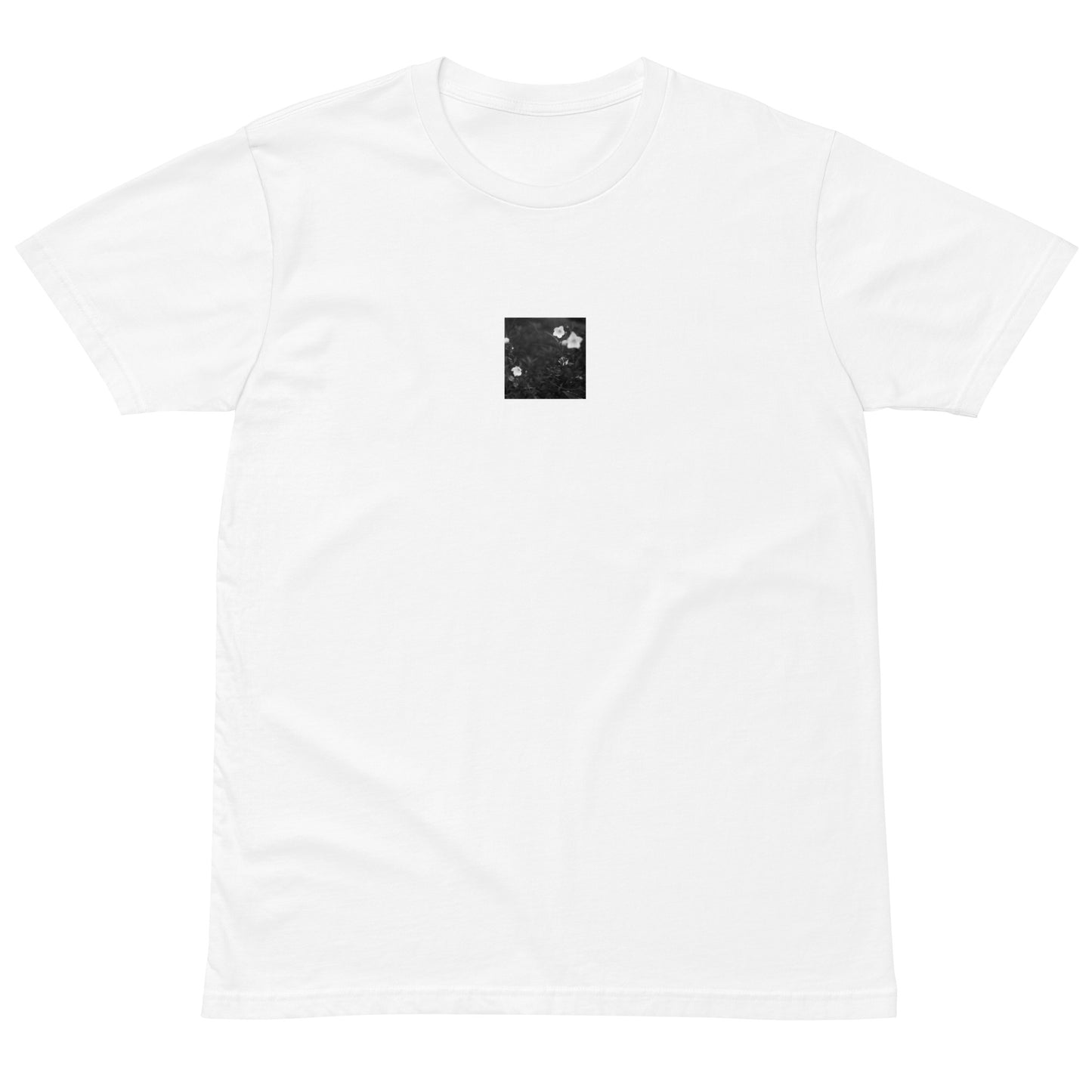Balloon Flower (B&W) - Premium T-Shirt, White, Front View