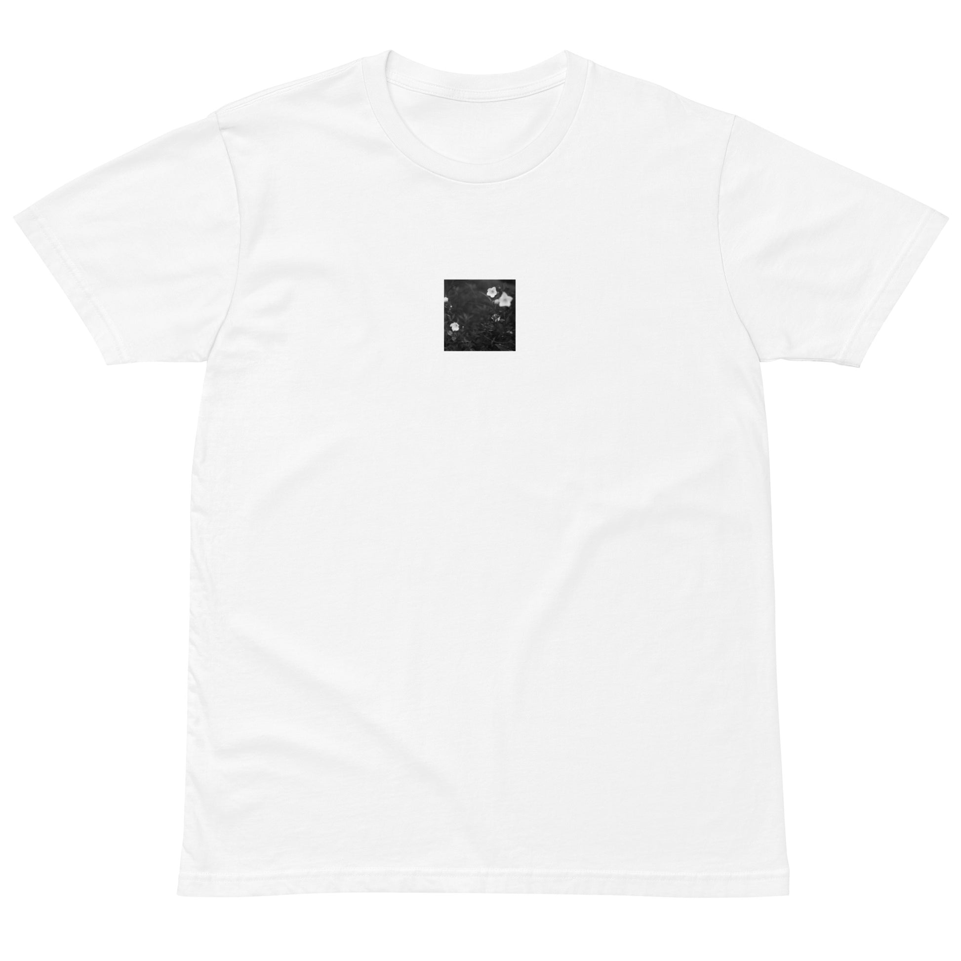 Balloon Flower (B&W) - Premium T-Shirt, White, Front View