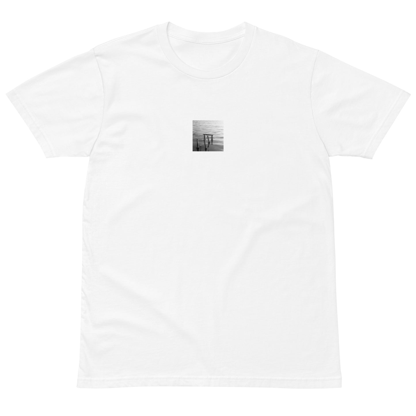 Decayed Pier (B&W) - Premium T-Shirt, White, Front View