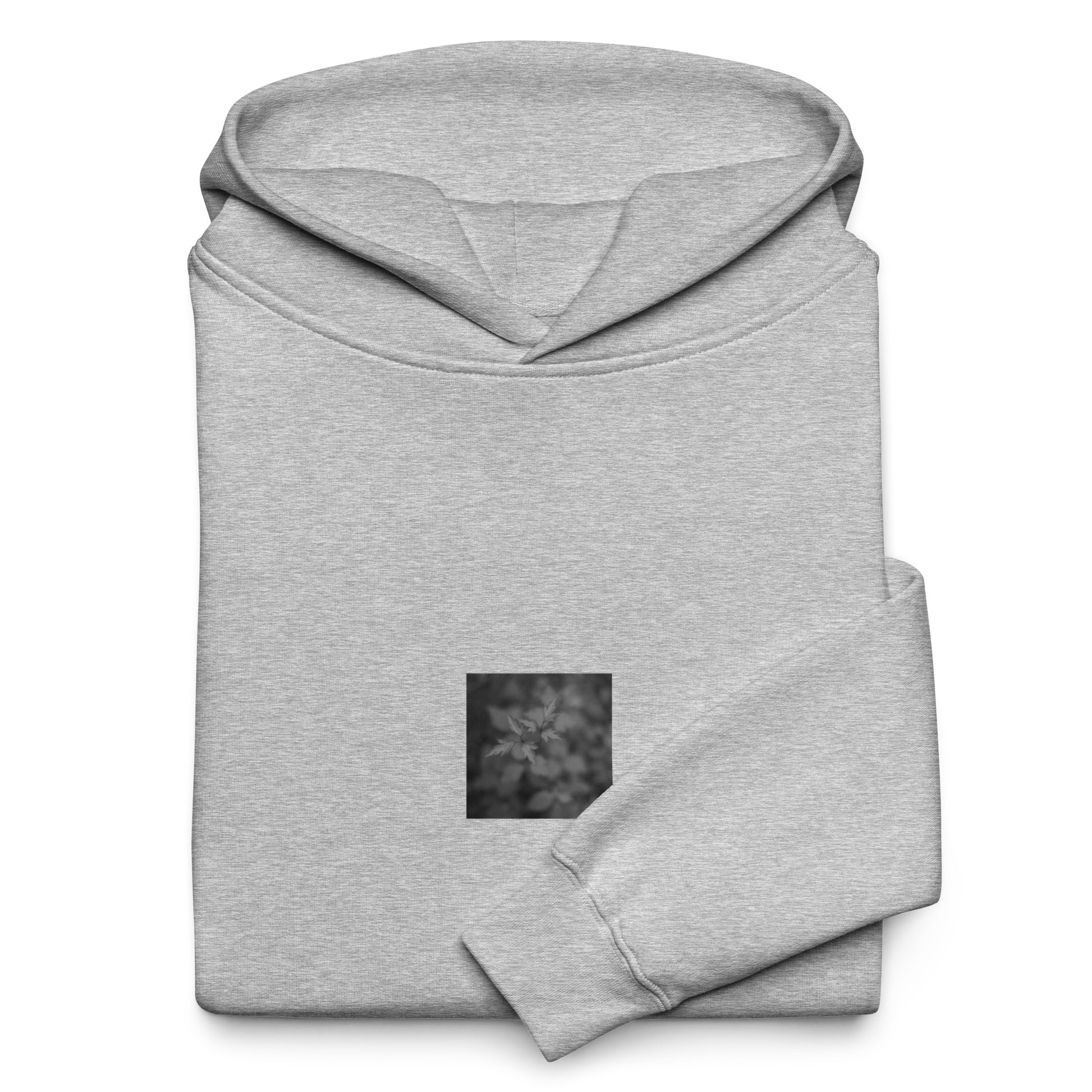 Athletic heather oversized hoodie with black and white plant graphic – seiartinc
