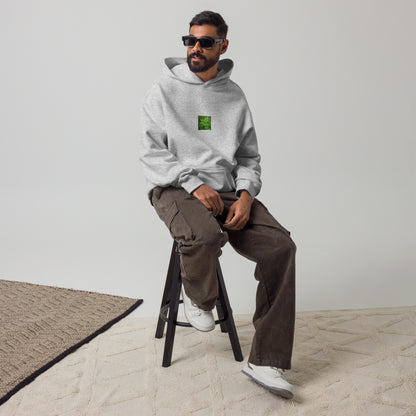 Botanical Plant Art – Unisex Oversized Hoodie, Athletic Heather, Front View
