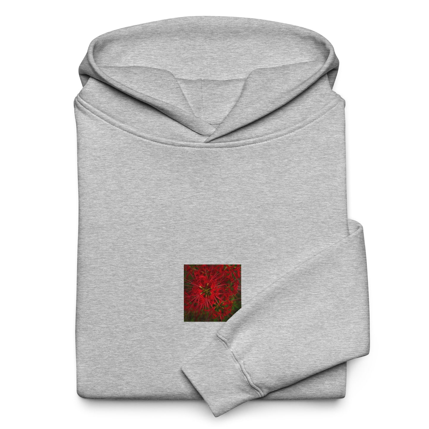 Red Spider Lily Botanical Art – Unisex Oversized Hoodie, Athletic Heather, Front View
