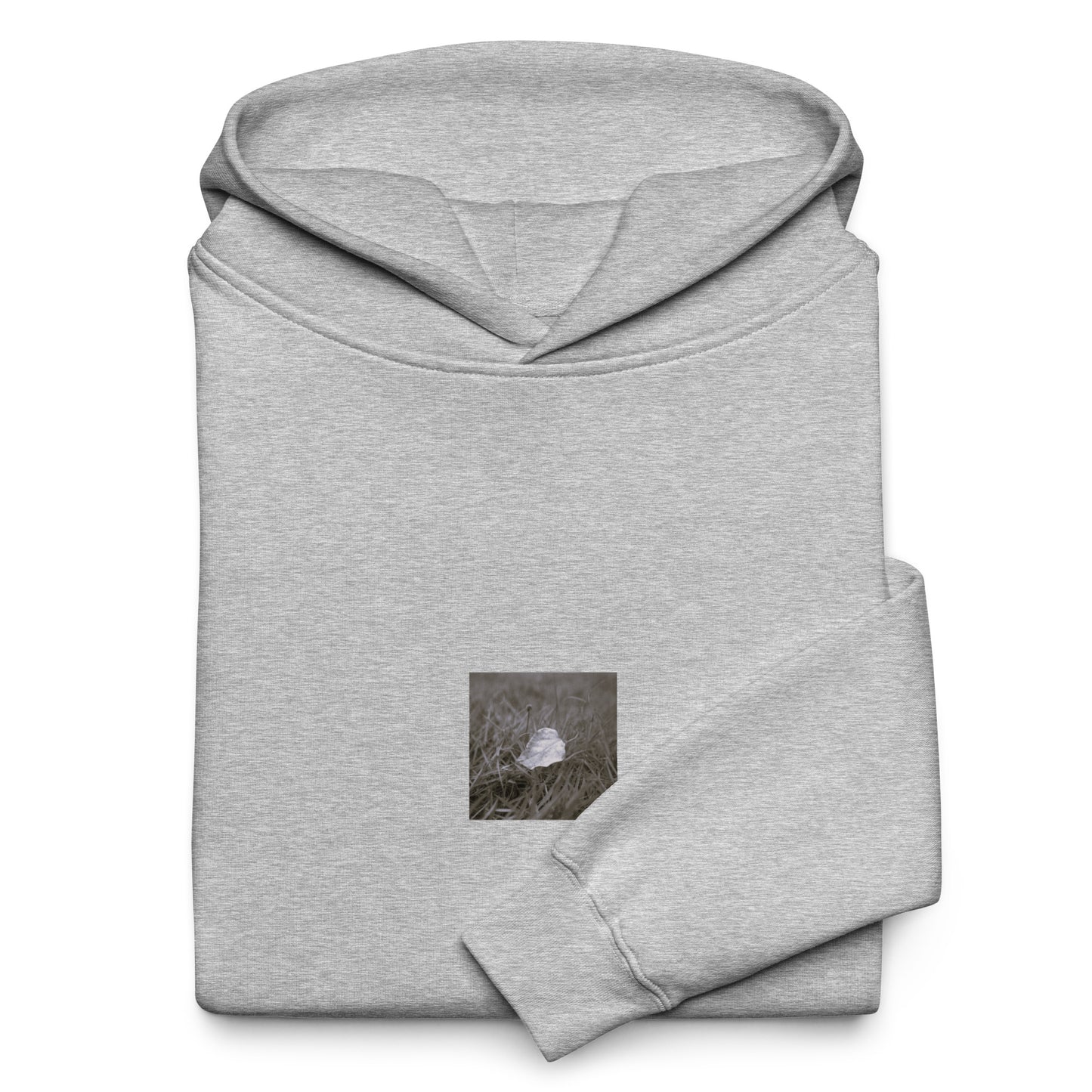 Yellow Fallen Leaf Botanical B&W Art – Unisex Oversized Hoodie, Athletic Heather, Front View