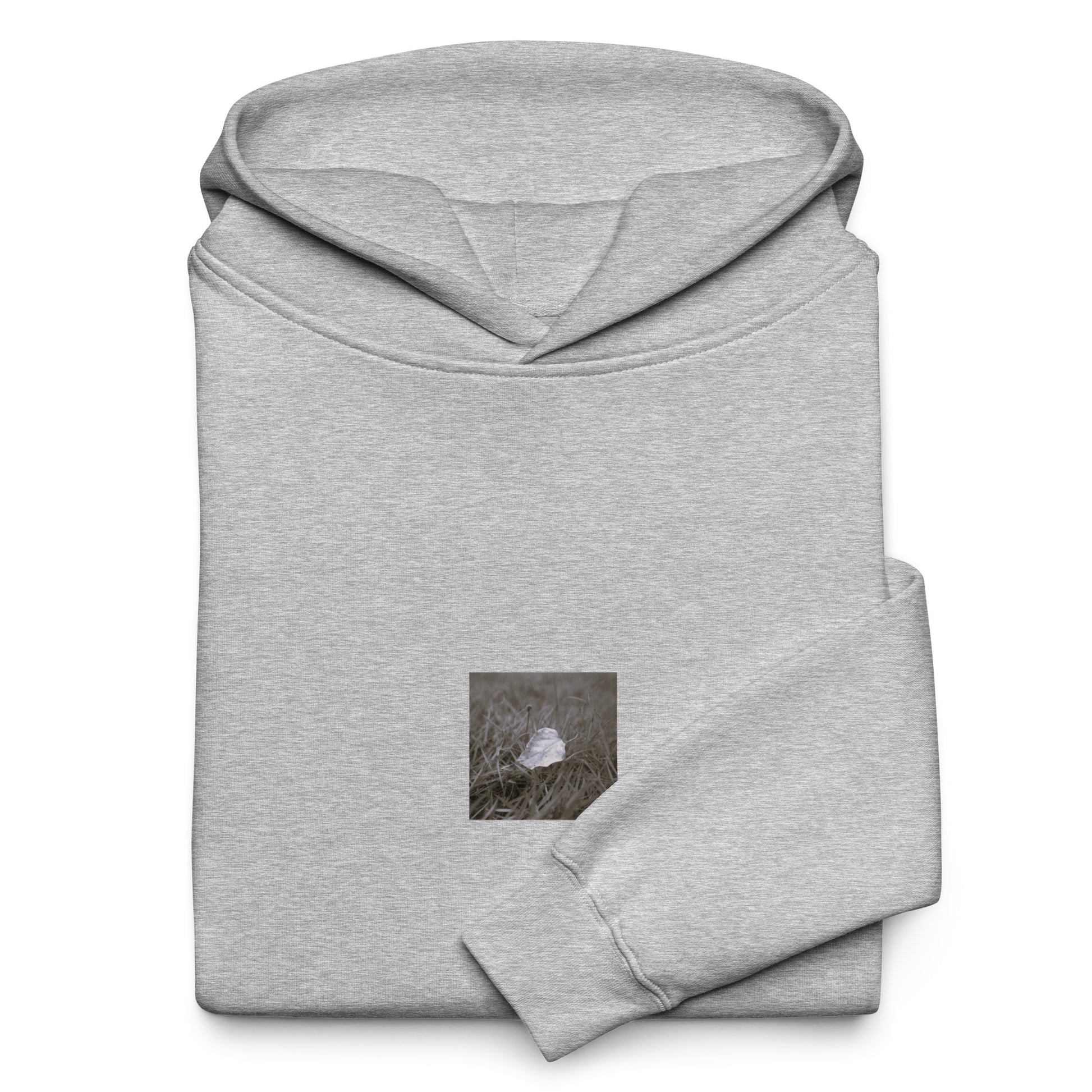 Yellow Fallen Leaf Botanical B&W Art – Unisex Oversized Hoodie, Athletic Heather, Front View