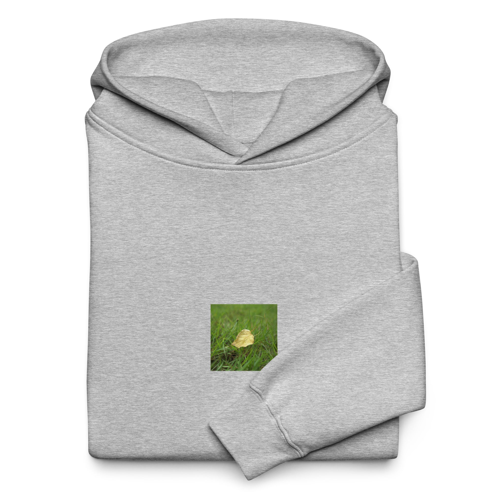 Yellow Fallen Leaf Botanical Art – Unisex Oversized Hoodie, Athletic Heather, Front View
