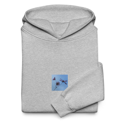 Three Cosmos Flowers Botanical Art – Unisex Oversized Hoodie, Athletic Heather, Front View