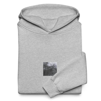 Silver Grass Cluster Botanical B&W Art – Unisex Oversized Hoodie, Athletic Heather, Front View