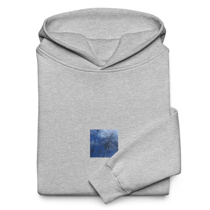 Silver Grass Cluster Botanical Art – Unisex Oversized Hoodie, Athletic Heather, Front View