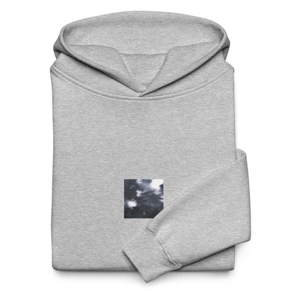 Maple Abstraction Botanical B&W Art – Unisex Oversized Hoodie, Athletic Heather, Front View