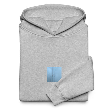 Crow and Power Lines Art – Unisex Oversized Hoodie, Athletic Heather, Front View