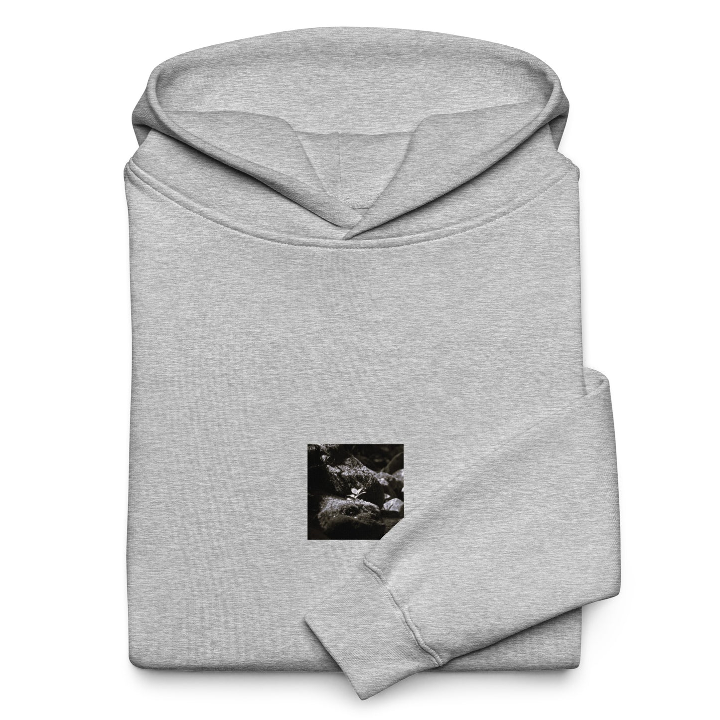 Plant on a Rock (B&W) Art – Unisex Oversized Hoodie, Athletic Heather, Front View
