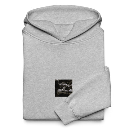 Plant on a Rock (B&W) Art – Unisex Oversized Hoodie, Athletic Heather, Front View