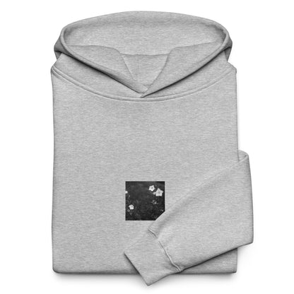 Balloon Flower (B&W) - Oversized Hoodie, Athletic Heather, Front View