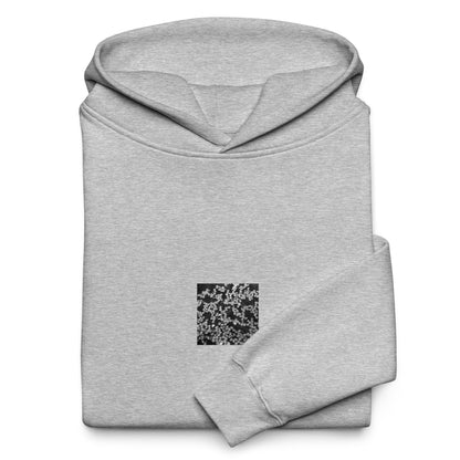 Cherry Blossom Petals in Puddle (B&W) - Oversized Hoodie, Athletic Heather, Front View