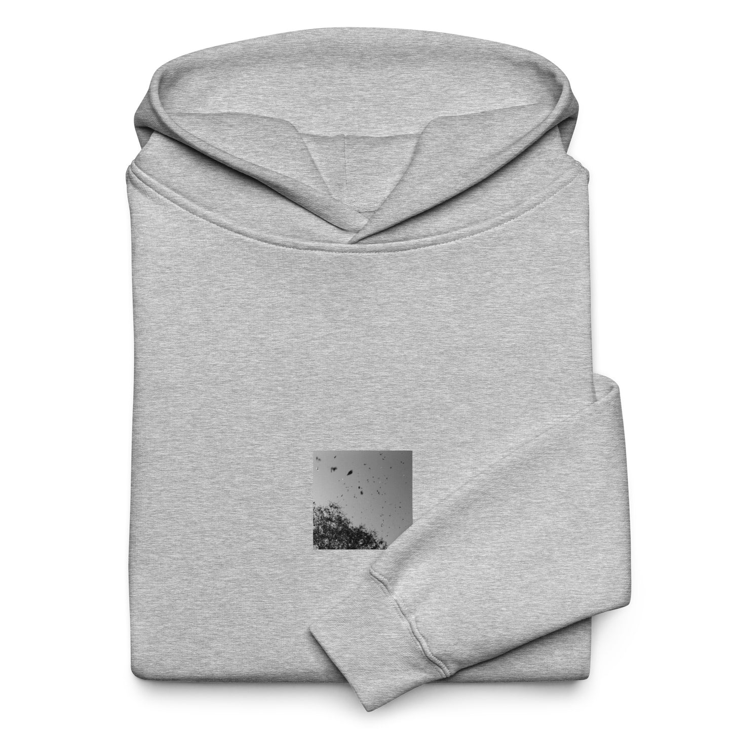 Leaves Dancing in Wind (B&W) - Oversized Hoodie Athletic Heather