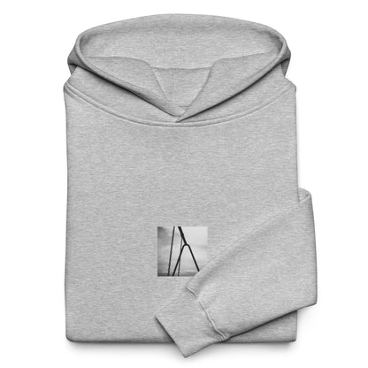 Swing (B&W) Oversized Hoodie, athletic heather model view