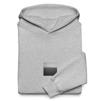 【Athletic Heather】
Minimalist mode style oversized athletic heather hoodie with a 'Beach and People' black and white photo print on the front / モードストリート系オーバーサイズパーカー（アスレチックヘザー）、フロントに「ビーチと人々」のモノクロ写真プリント（プルオーバー）