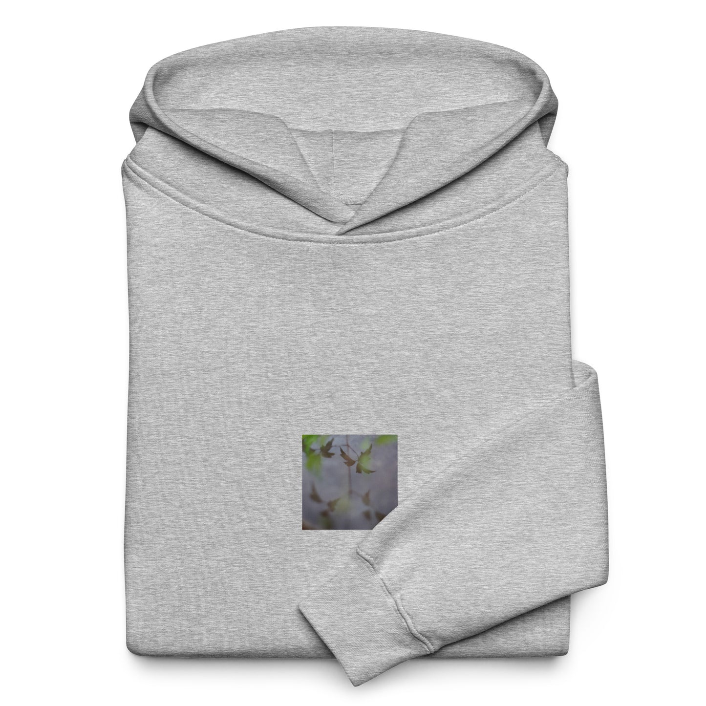 Minimalist mode style unisex athletic heather oversized hoodie with a 'Water Surface & Leaves' art print / モードストリート系ユニセックス・アスレチックヘザー・オーバーサイズパーカー、フロントに「水面と葉」のアートプリント（パーカー）
