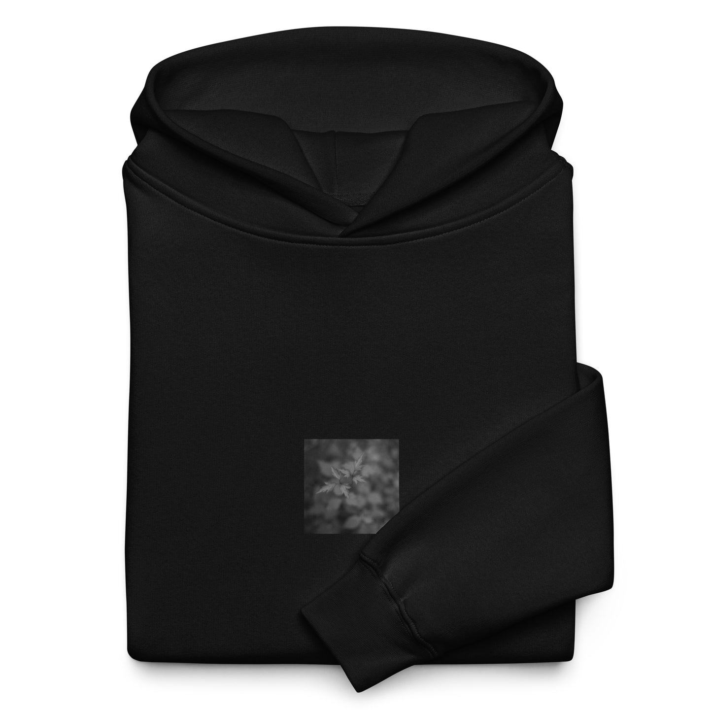 Black oversized hoodie with black and white plant graphic – seiartinc
