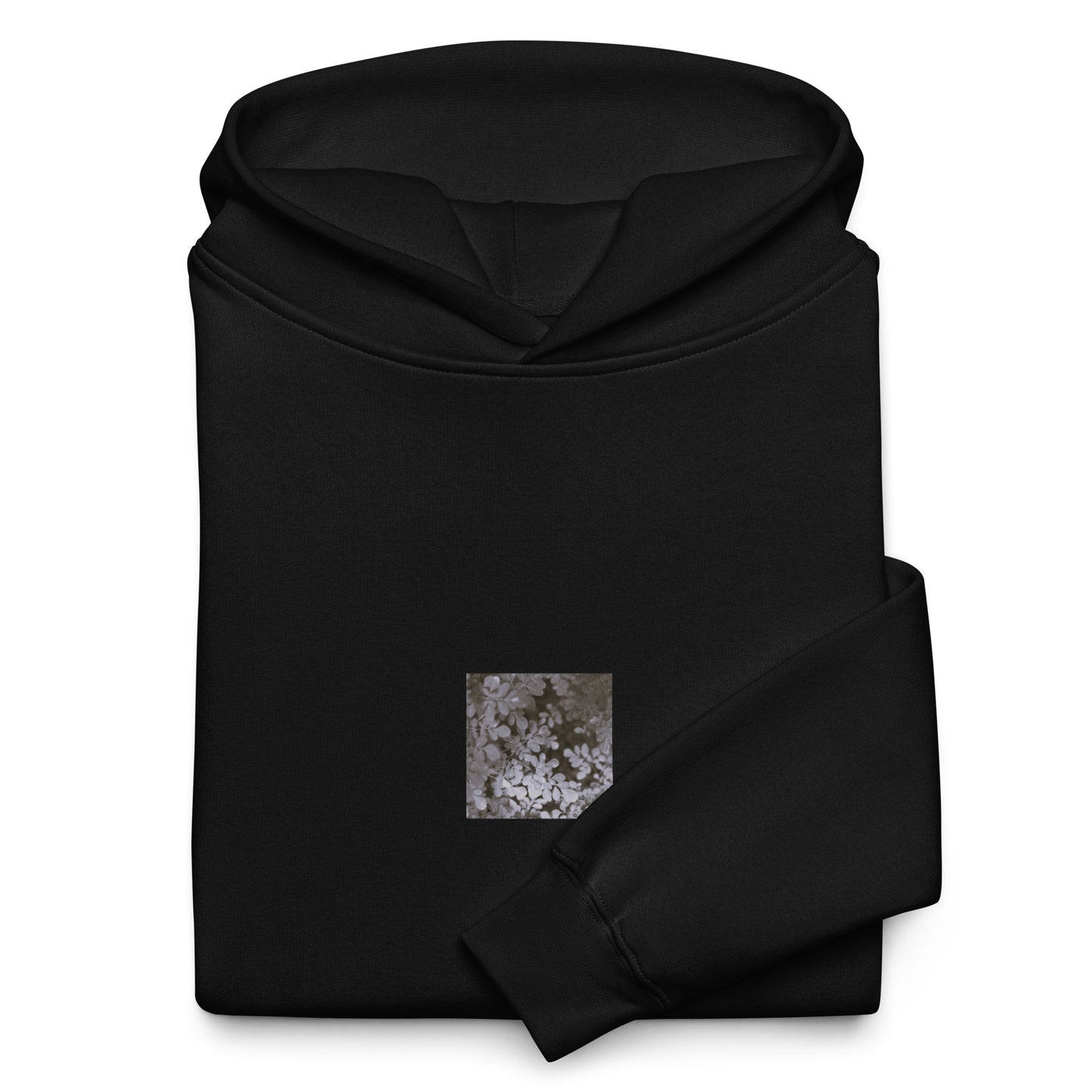 Matsukazesou Botanical B&W Art – Unisex Oversized Hoodie, Black, Front View