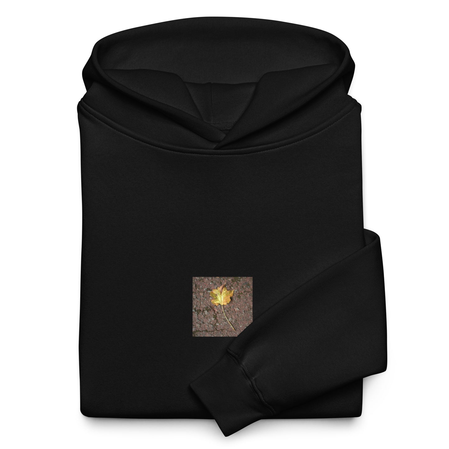 Maple Leaf Botanical Art – Unisex Oversized Hoodie, Black, Front View