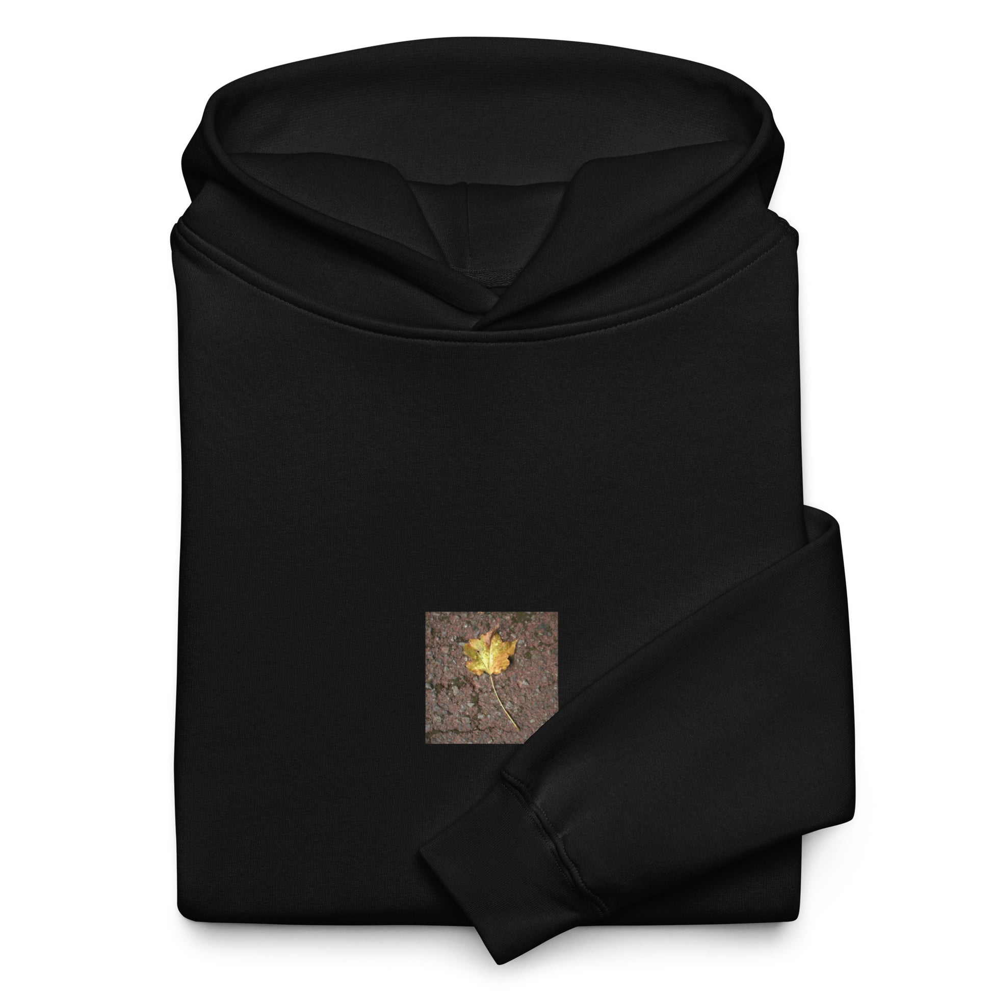 Maple Leaf Botanical Art – Unisex Oversized Hoodie, Black, Front View