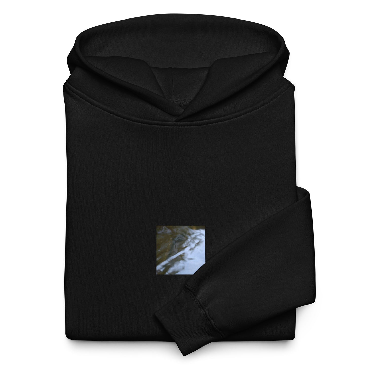 River Surface Botanical Art – Unisex Oversized Hoodie, Black, Front View