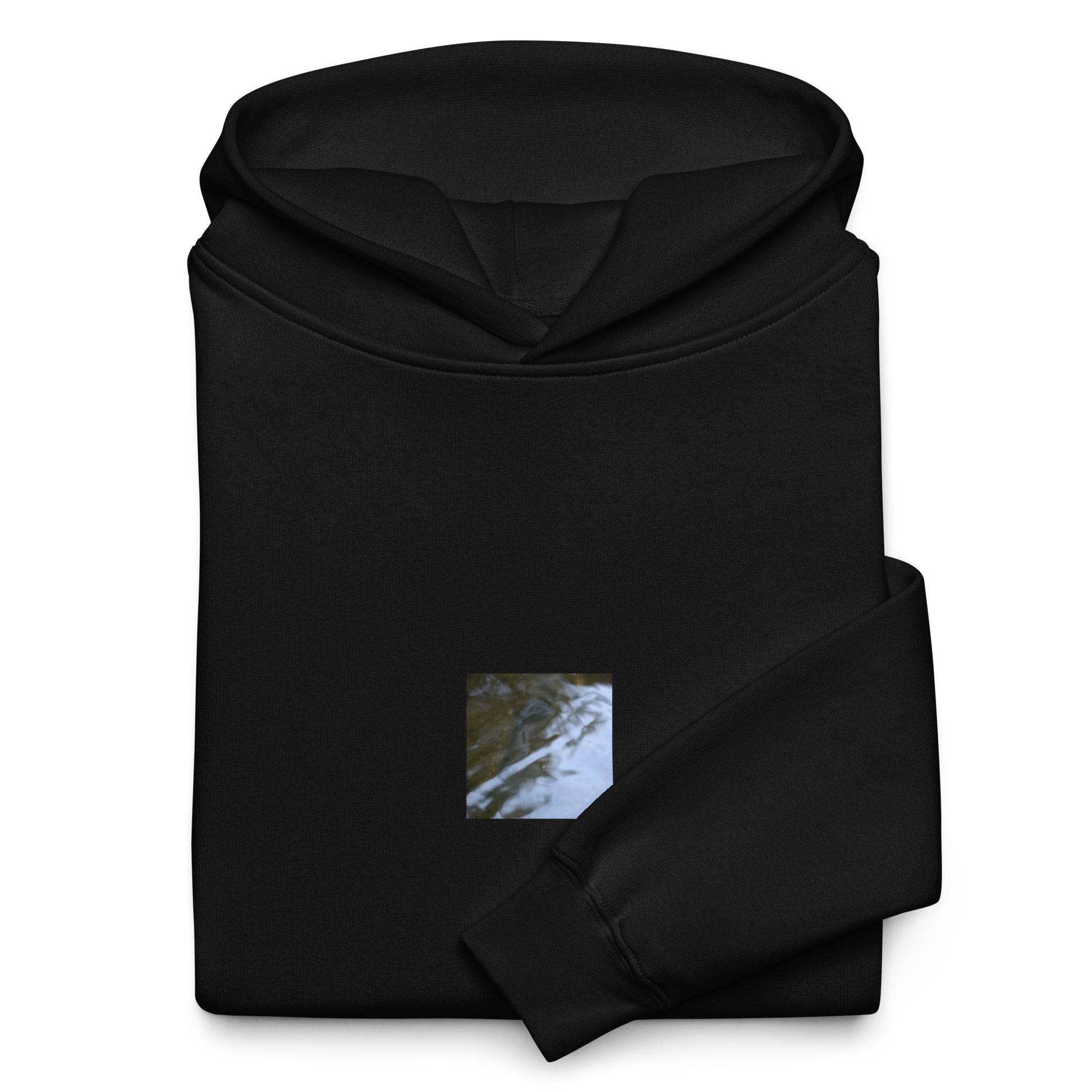 River Surface Botanical Art – Unisex Oversized Hoodie, Black, Front View