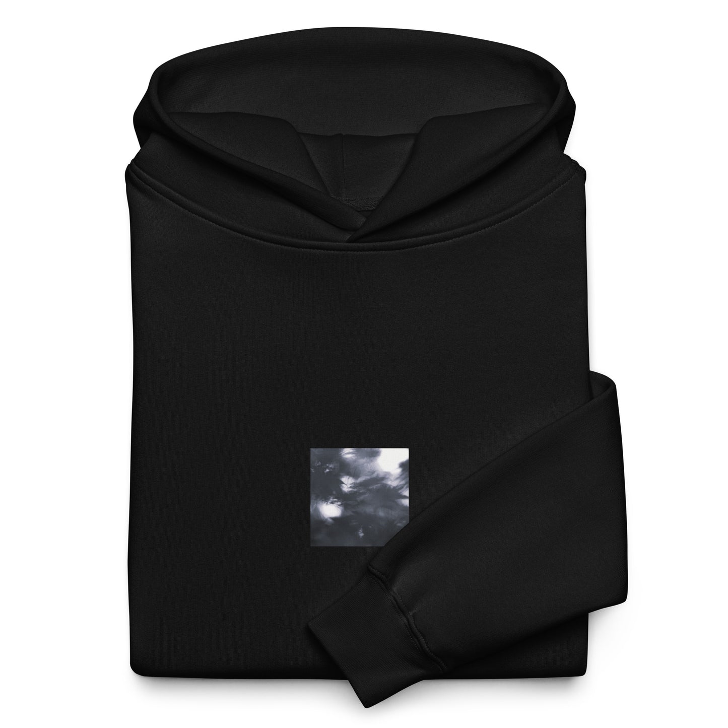 Maple Abstraction Botanical B&W Art – Unisex Oversized Hoodie, Black, Front View