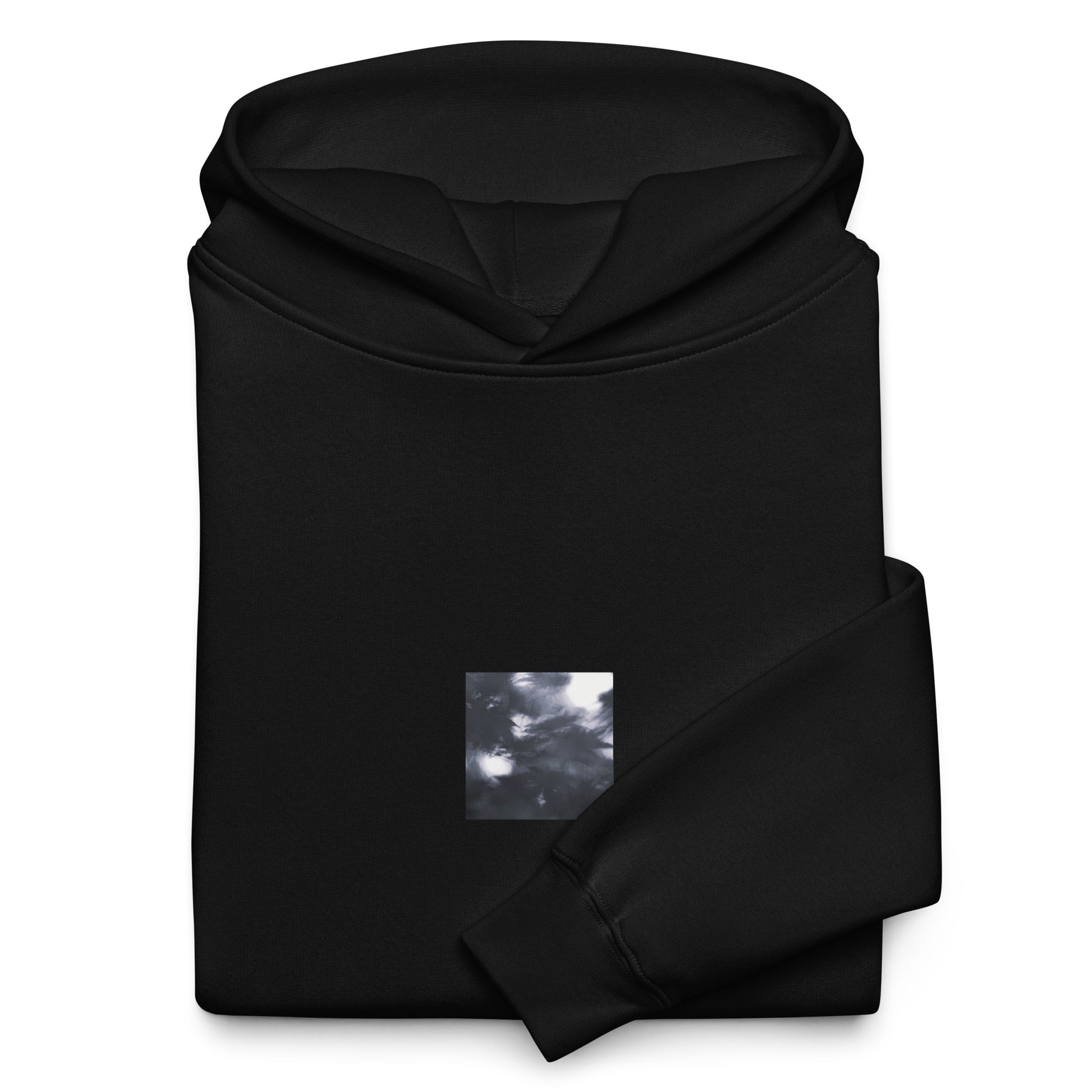 Maple Abstraction Botanical B&W Art – Unisex Oversized Hoodie, Black, Front View