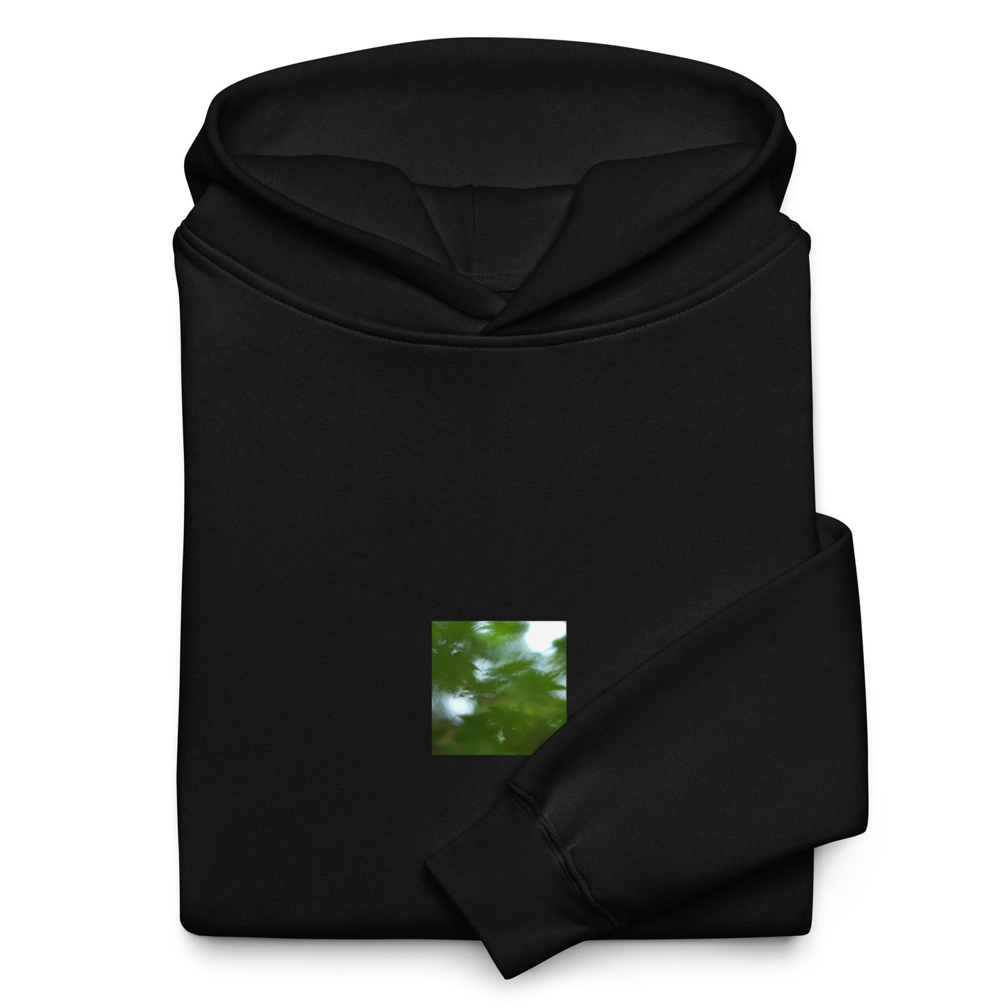 Maple Abstraction Botanical Art – Unisex Oversized Hoodie, Black, Front View