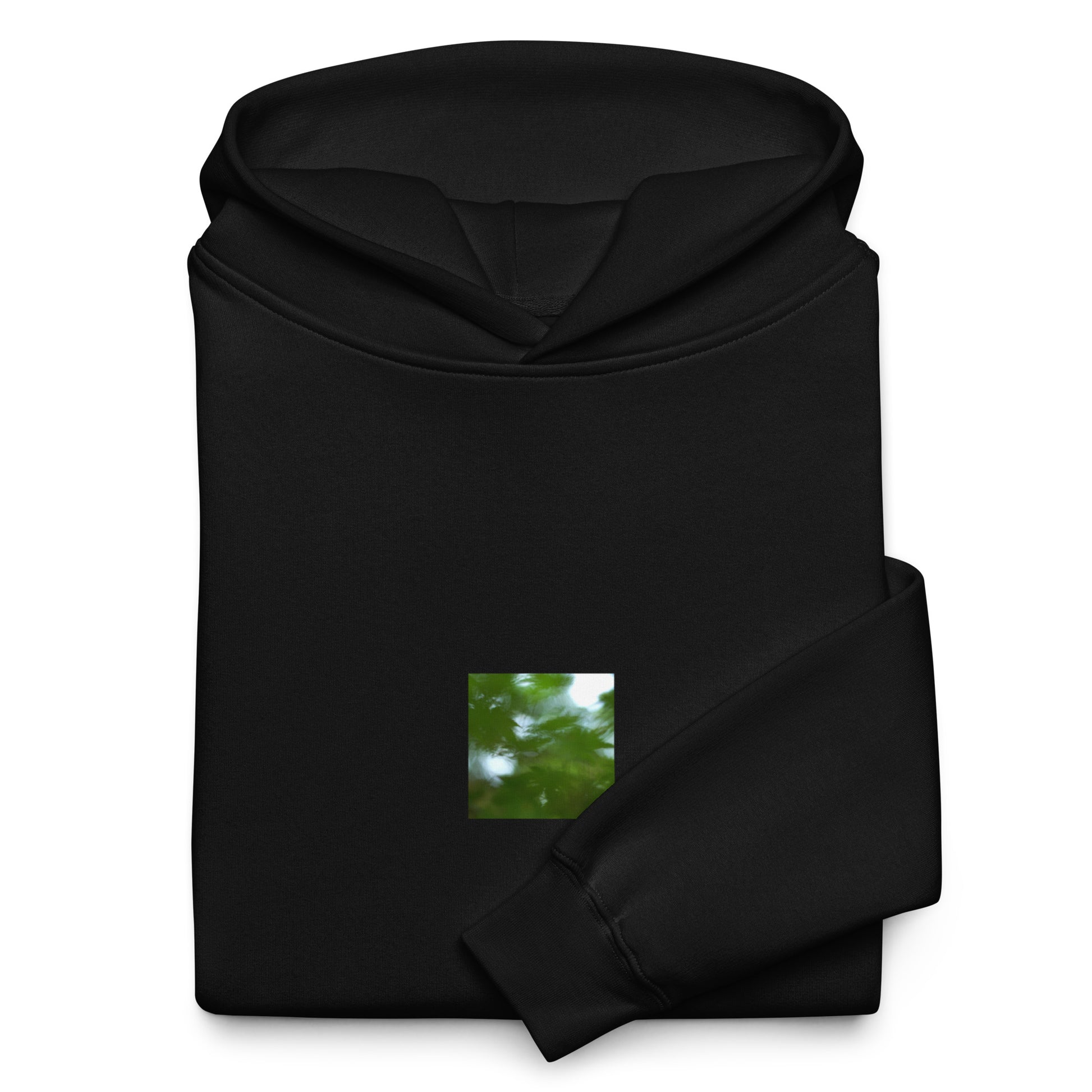 Maple Abstraction Botanical Art – Unisex Oversized Hoodie, Black, Front View