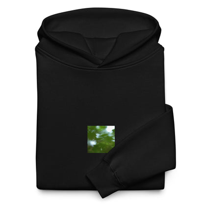 Maple Abstraction Botanical Art – Unisex Oversized Hoodie, Black, Front View