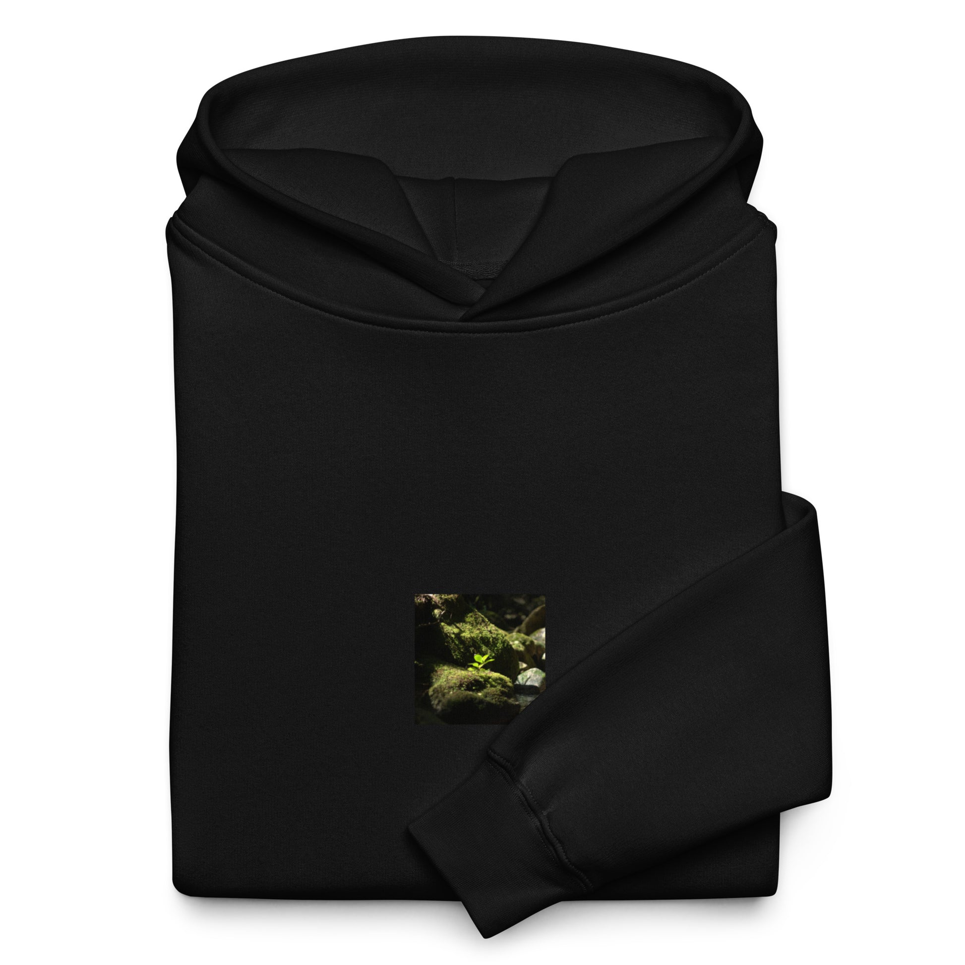 Plant on a Rock Art – Unisex Oversized Hoodie, Black, Front View