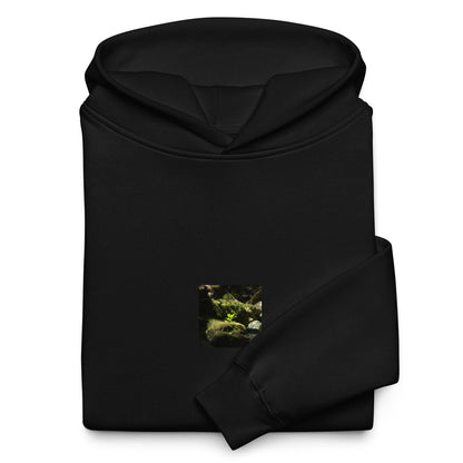 Plant on a Rock Art – Unisex Oversized Hoodie, Black, Front View