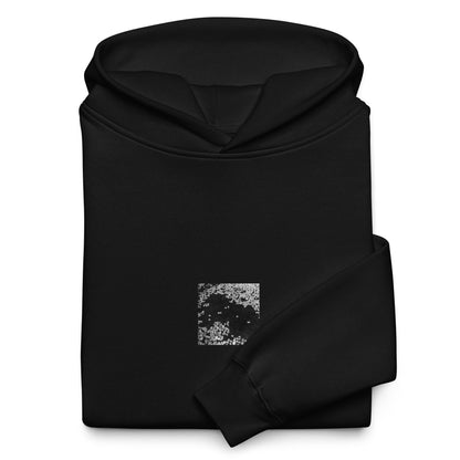 Cherry Blossoms (B&W) Art – Unisex Oversized Hoodie, Black, Front View