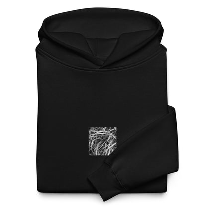 Weeds (B&W) Art – Unisex Oversized Hoodie, Black, Front View