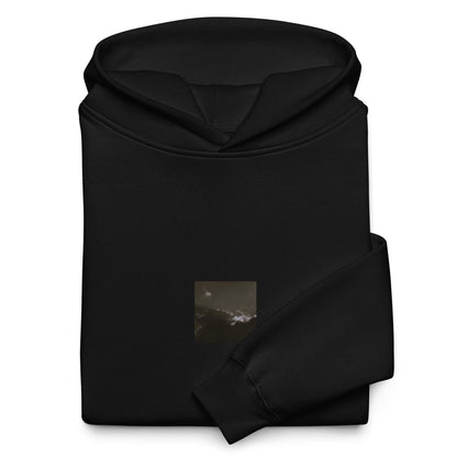 Light Rays through Clouds (B&W) - Oversized Hoodie, Black, Front View