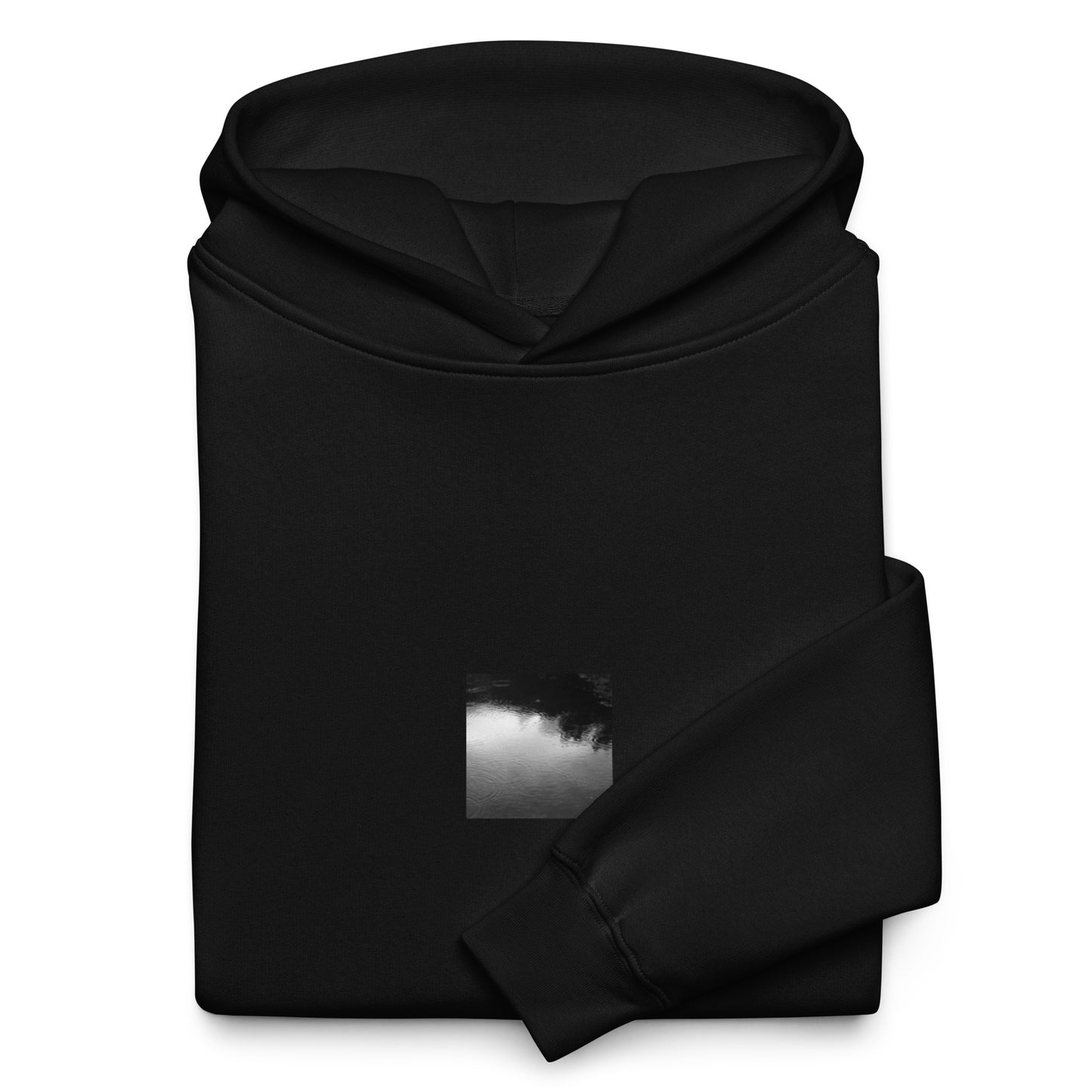 Ripples in Puddle B and W Oversized Hoodie Black