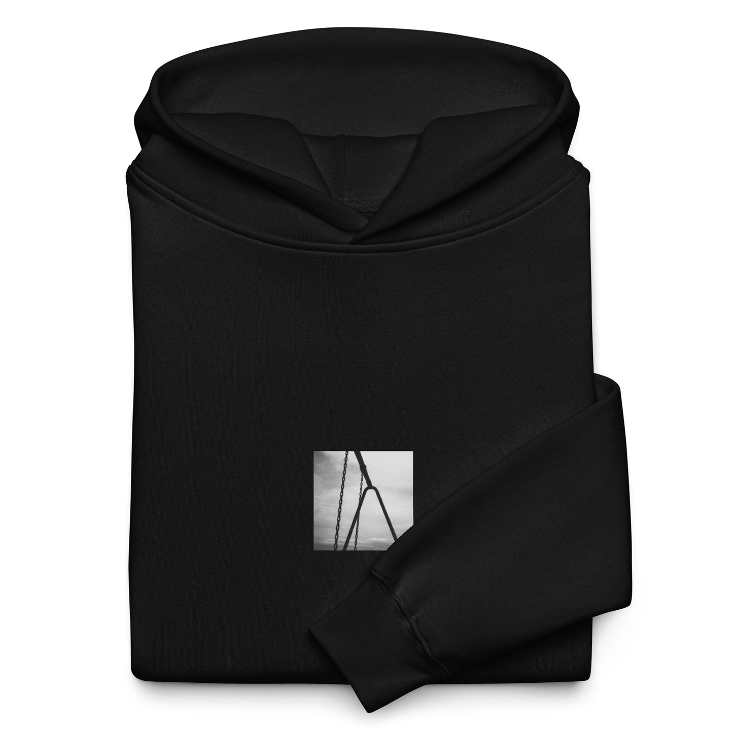 Swing (B&W) Oversized Hoodie, black model view