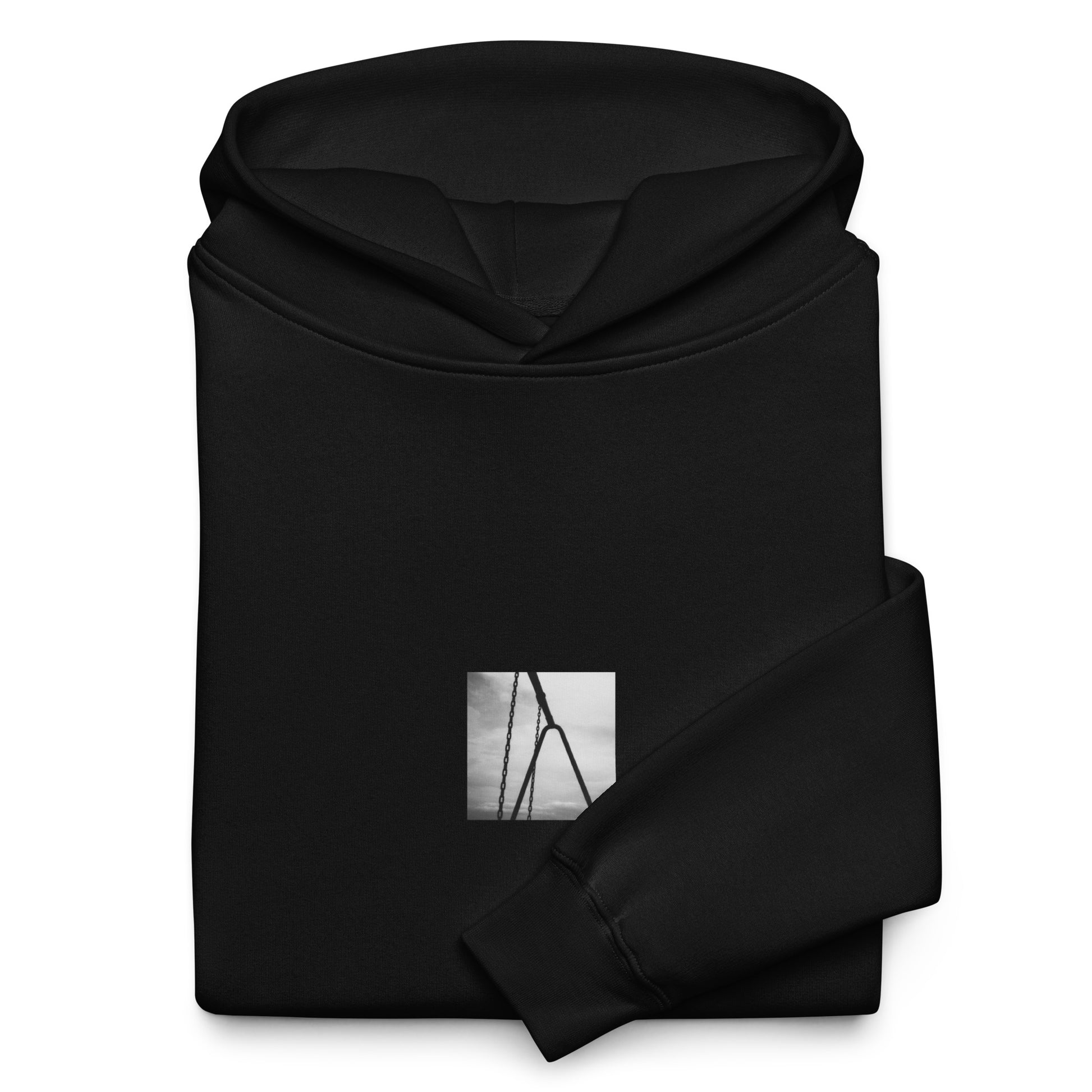 Swing (B&W) Oversized Hoodie, black model view